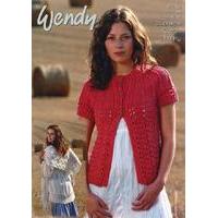 cardigan and lacy shawl in wendy supreme luxury cotton chunky 5658