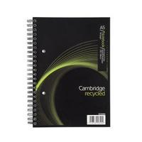 Cambridge A5 Notebook 100 Pages 100 Recycled Wirebound 2-Hole Punched