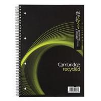 cambridge a4 notebook 100 pages 70gm2 wirebound recycled punched