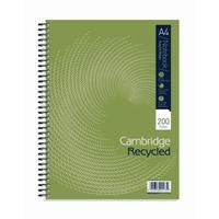 cambridge a4 notebook wirebound recycled 200 pages 70gm2 punched