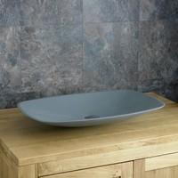 Caserta Slate Grey Counter Mounted Wide 60cm x 38cm Composite Stone Basin