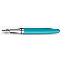 Caran d\'Ache Léman Bicolour Turquoise Silver Plated/Rhodium Coated Fountain Pen