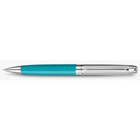 Caran d\'Ache Léman Bicolour Turquoise Silver Plated/Rhodium Coated Ball Pen