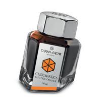 caran dache ink bottle electric orange 50ml chromatics