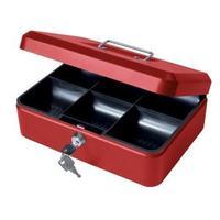 Cash Box Red with Simple Latch and 2 Keys plus Removable 25cm Coin