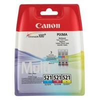 Canon CLI-521 Colour CMY Ink Cartridges 2934B007