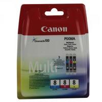 canon cli 8 cyanmagentayellow inkjet cartridges pack of 3 0621b026