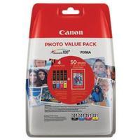 Canon CLI-551 Inkjet Cartridge Value Pack KCMY Pack of 4 6508B005