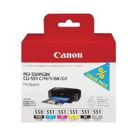 canon pgi 550cli 551 pigment black cyanmagentayellowblack grey inkjet