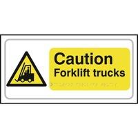 caution forklift trucks braille sign