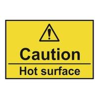 Caution Hot surface - Self Adhesive Sticky Sign (75 x 50mm)