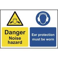 Caution Noise hazard Ear protection Sign - PVC 200 x 300mm