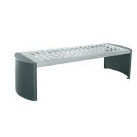 cast iron backless bench silver and black 370111