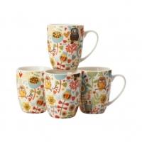 Casa Domani Set of 4 Mugs Owls Design