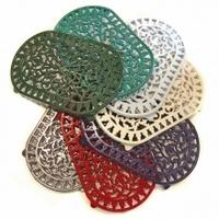 cast in style cast iron large oval trivet green one size