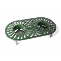 Cast in Style Double Table Heater Trivet, Green, Double