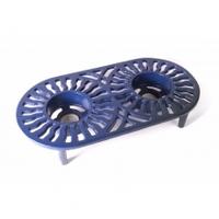 Cast in Style Double Table Heater Trivet, Blue, Double