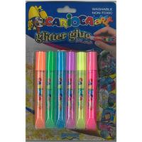 Carioca Fluorescent Glitter Glue Pens. Pack of 6