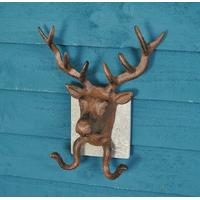 Cast Iron Wall Mounted Stag Head Wall Hooks with Slate Mount by Fallen Fruits