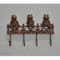 Cast Iron Three Frogs Hook Set by Larchwood Forge