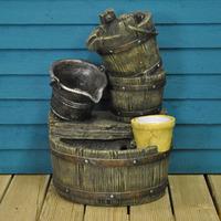 Cascading Barrels Outdoor Water Feature (Mains) by Gardman