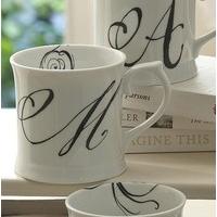 Calligraphy Initial Mug
