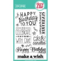 Cake & Candles Avery Elle Rubber Clear Stamp Set