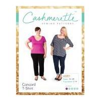 Cashmerette Ladies Plus Size Easy Sewing Pattern Concord T Shirt Top