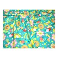 Camelot Fabrics Itty Bitty Tiny Bugs Quilting Fabric Turquoise