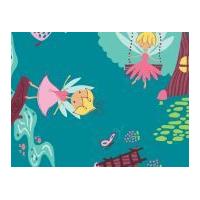 Camelot Fabrics Fairyville Pixie Town Quilting Fabric Blue