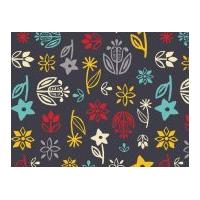 Camelot Fabrics What's Cookin' Floral Quilting Fabric Dark Grey