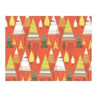Camelot Fabrics Let\'s Go Teepees Poplin Quilting Fabric Orange