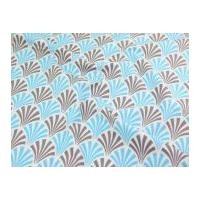 Camelot Fabrics The Design Studio Deco Fans Quilting Fabric Blue & Grey