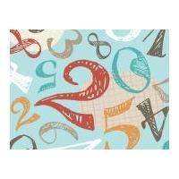 Camelot Fabrics Playground Count With Me Quilting Fabric Light Aqua