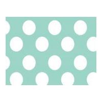 Camelot Fabrics Singin\' the Blues Jumbo Dots Poplin Quilting Fabric Mint & White