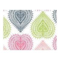 Camelot Fabrics Love Letters Hearts Poplin Quilting Fabric Multicoloured