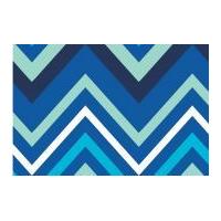 Camelot Fabrics Singin' the Blues Chevron Poplin Quilting Fabric Royal