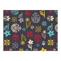 camelot fabrics whats cookin floral quilting fabric dark grey