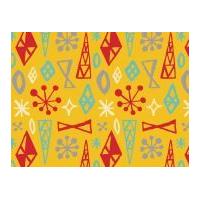 Camelot Fabrics What's Cookin' Retro Geo Quilting Fabric Mustard