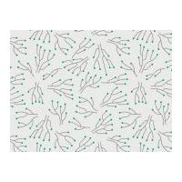 Camelot Fabrics Twig Botanical Quilting Fabric White & Green