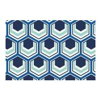 Camelot Fabrics Singin' the Blues Hexagons Poplin Quilting Fabric Royal