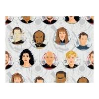 Camelot Fabrics Star Trek The Next Generation Quilting Fabric Badgers White