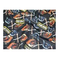 Camelot Fabrics Angry Birds Star Wars Duel Quilting Fabric Black