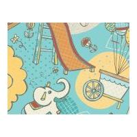 Camelot Fabrics Playground Fun Times Quilting Fabric Aqua