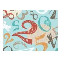 Camelot Fabrics Playground Count With Me Quilting Fabric Light Aqua