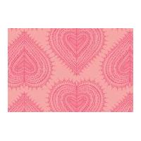 Camelot Fabrics Love Letters Hearts Poplin Quilting Fabric Pink