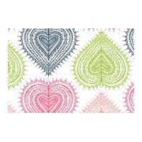 Camelot Fabrics Love Letters Hearts Poplin Quilting Fabric Multicoloured