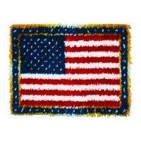 caron wonderart latch hook rug kit american flag