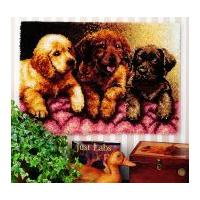 Caron WonderArt Latch Hook Rug Kit Lab Puppies