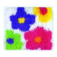 Caron Shaggy Latch Hook Rug Making Kit Flowers